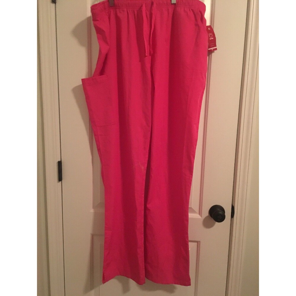 Red Panda Women's Uniform Scrub Pants Nurse Medical Size 2XL Tall Pink